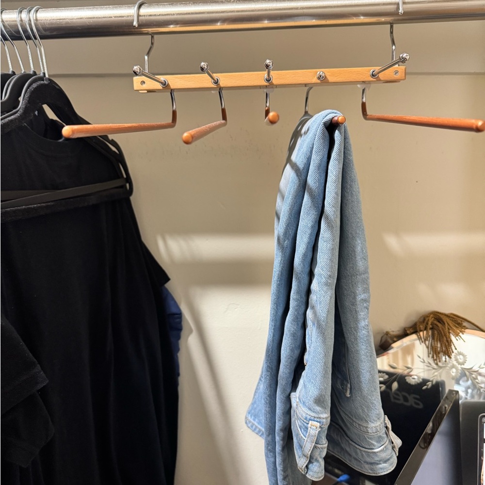 Pant, scarf hanger space saving collapsible rack